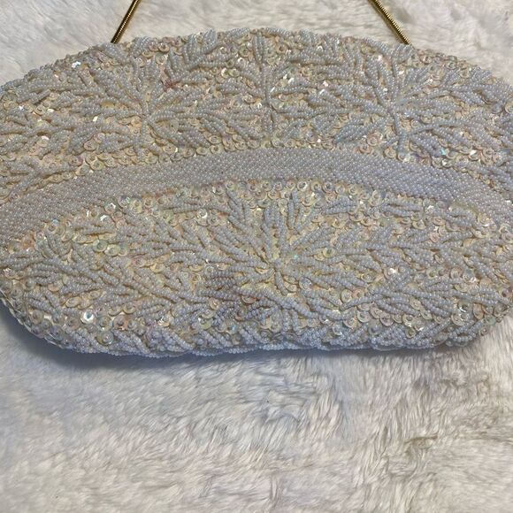 Gorgeous vntg Emson Marca white beaded cocktail - Picture 6 of 12